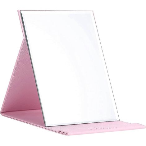 Miroir de courtoisie pliable et portable avec support, rose (1/5)
