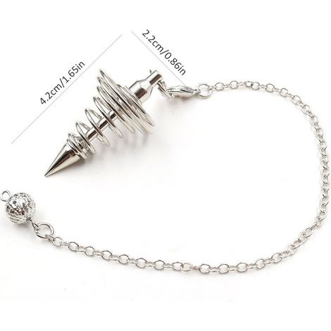 Spirituelles Metallpendel zur Wahrsagerei, Wünschelrutenpendel mit Faden, Heilpendelkette (1/5)