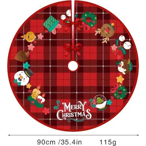 Tapis de sapin de Noël 90 cm, décoration de fête, tapis de sapin de Noël (1/5)