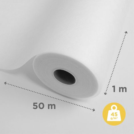 Adfors – Voile de verre lisse 45 g/m² – Rouleau 50 m x 1 m – Résistance aux chocs – Perméable à la vapeur d'eau