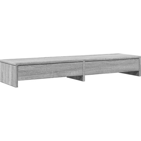 Mesa de escritorio con soporte para monitor y cajones de madera de ingeniería Sonoma gris 020044947