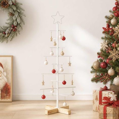 Sapin de Noël en métal avec support KUOPIO 90 cm Acier Blanc (1/5)