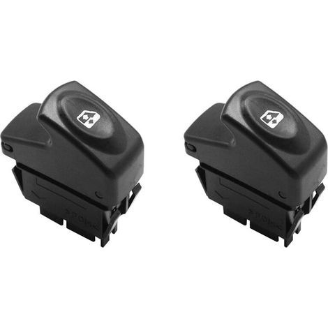 Deux interrupteurs de fenêtre côté droit à 6 broches (7700838101) adaptés aux véhicules Clio, Kangoo, Megane et Scenic. (1/4)