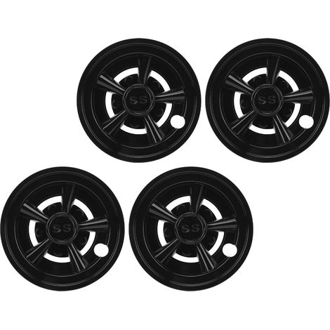 4Jantes Enjoliveurs Chariot Golf 8 Pouces Noir Brillant Résistance Vent Réduction Couvre-Moyeu Remplacement E-Z-GO (1/5)