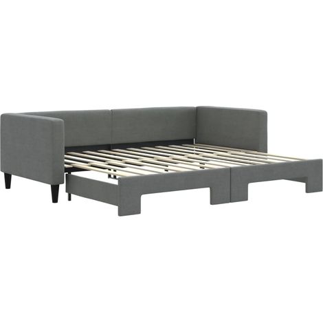 Maison Exclusive - Lit de jour avec gigogne sans matelas gris foncé 90x200 cm