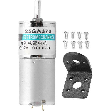 12-V-Gleichstrom-Getriebemotor XD25GA370, niedrige Mikrodrehzahl, bidirektionale Drehung (im/gegen den Uhrzeigersinn), Permanentmagnet, mit Stütze und Sportsteuerung, 5 U/min, geräuscharm (1/5)