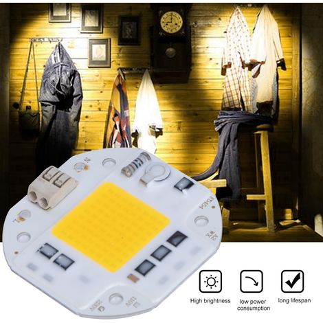 Spot LED COB 220V 50W Haute Luminosité Ampoule Projecteur Blanc Chaud Intégrée (1/5)