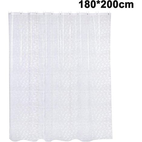 Rideau de douche 3D en forme de cube d'eau, imperméable, en EVA semi-transparent, en vinyle résistant et imperméable.