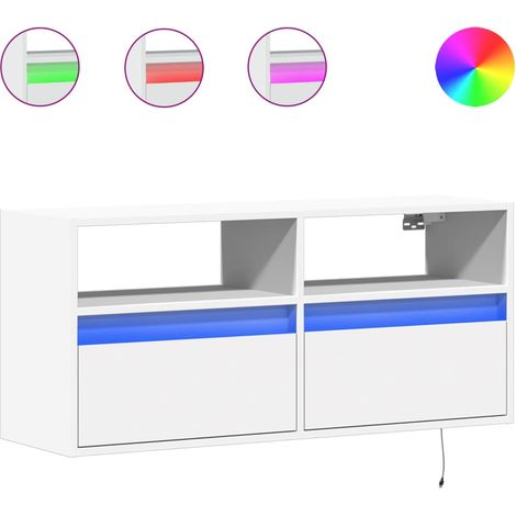 Maison Exclusive - TV-Wandschrank mit LED-Beleuchtung Weiß 100x31 (1/5)