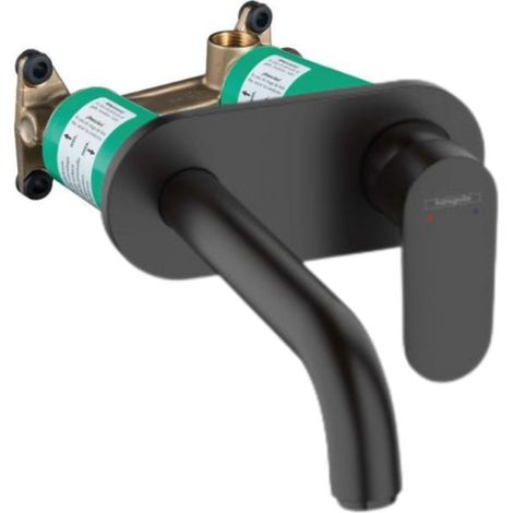 Mitigeur mural lavabo HANSGROHE, Vernis Blend, noir mat + Corps encastré