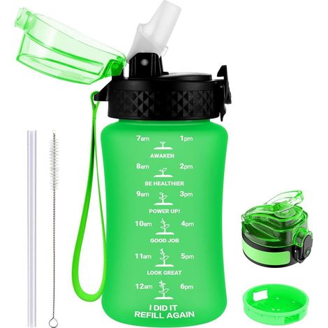 Trinkflasche Kinder Strohhalm BPAfrei Auslaufsicher 350 ml Grasgrün (1/5)
