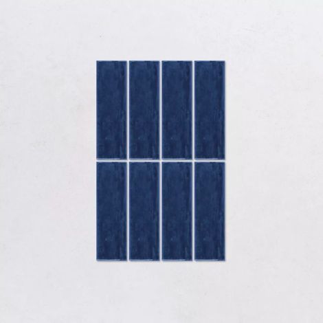 Faience Effet Zellige Bleu Profond NOUR Sapphire 6,5x20cm (1/2)