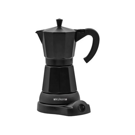Cafetière électrique italienne pour 6 tasses (480W 230V) en aluminium et bakélite noire (1/3)