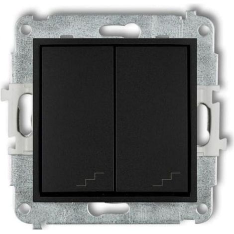 Mécanisme d'interrupteur double pour escalier Icon, noir mat, 12IWP-33