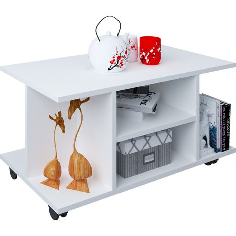 Mesa de café blanda de madera Rolls Findula 40x80x40 - VCM
