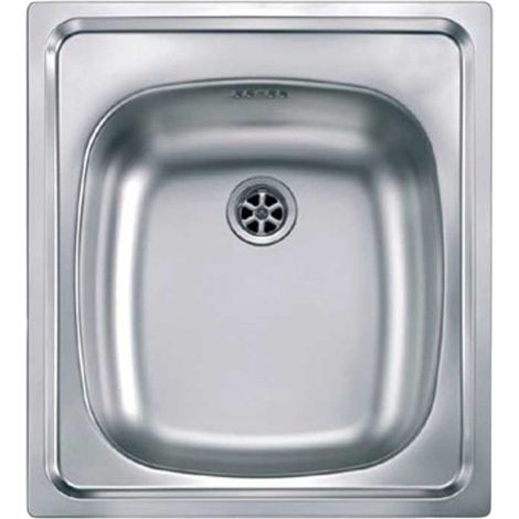 Lavello cucina in acciaio inox 44x50 cm installazione a incasso con piletta manuale senza guarnizione (1/4)