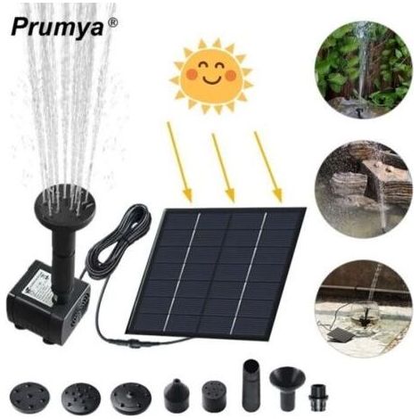 Prumya Pompe à Eau Solaire, Fontaine Solaire Aucun Plantes Batterie ou Electricité pour Bassin / Piscine / Décoration de Jardin (1/4)
