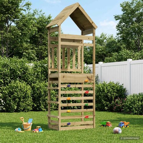 Torre de Juego al Aire Libre Natural Pino Macizo Impregnado