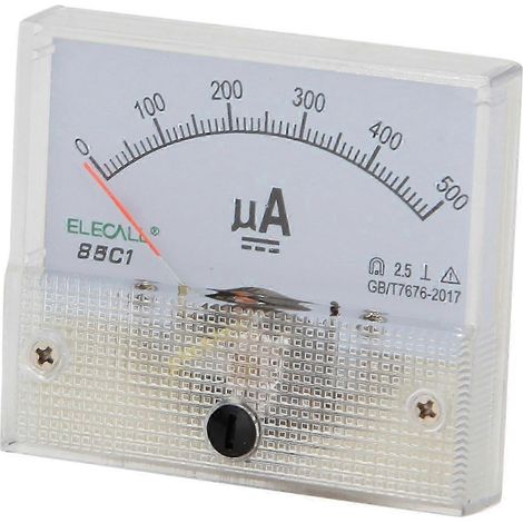 85C1-A DC 0 - 500UA Ampèremètre CC analogique à aiguille pour régulateurs de pression, boîtes de distribution, etc. (1/5)