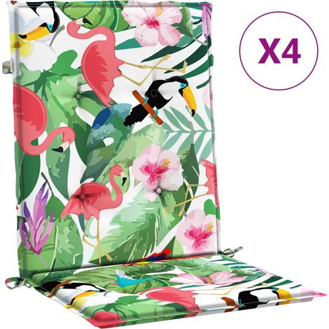 Stuhlkissen für niedrige Rückenlehne, 4er Set, multicolor, Stoff