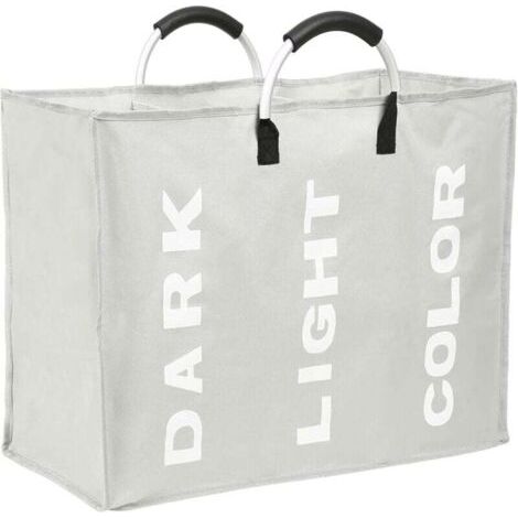 Sac à linge pliable en 3 sections, panier à linge pliable, panier à linge en tissu Oxford durable, trieur de vêtements, sac de rangement multifonctionnel portable avec poignée en alliage