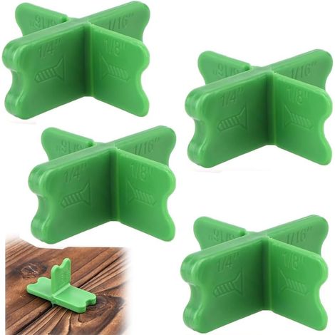 Lot de 4 entretoises de terrasse en ABS, 4 joints d'épaisseur (0,6 cm, 0,3 cm, 3/16 po, 1/4 po) pour terrasse composite traitée sous pression (vert) (1/5)