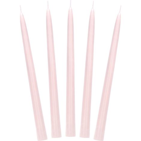 Bougie conique mate, rose poudré, 24 cm (1 paquet / 10 pièces) (1/4)
