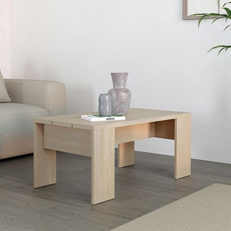 Wohnzimmertisch Riposto, rechteckig, Tischplatte braun, Gestell in Eichenoptik, 90x50x43h cm, Braun Eiche (1/5)