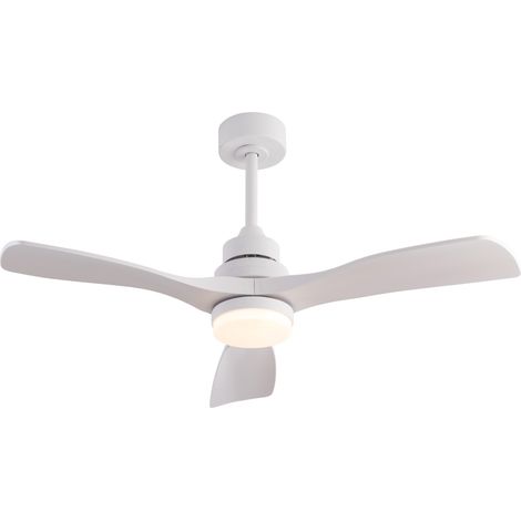 Best-seller Ventilateur de plafond 42 pouces avec lumière et télécommande, ventilateur de plafond blanc moderne à 3 pales, moteur DC réversible silencieux et fonction mémoire style maison de campagne (1/5)