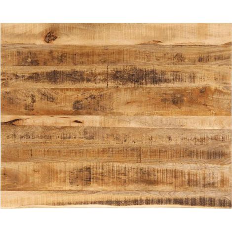 Tischplatte 100x80x3,8 cm Baumkante Massivholz Raues Mangoholz