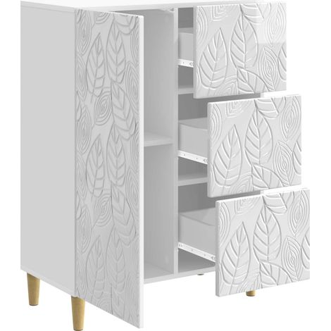 Sideboard/Anrichte/Buffet Hochglanz Weiß 66 x 34,5 x 90 cm Holzwerkstoff LXWW787357 (1/5)