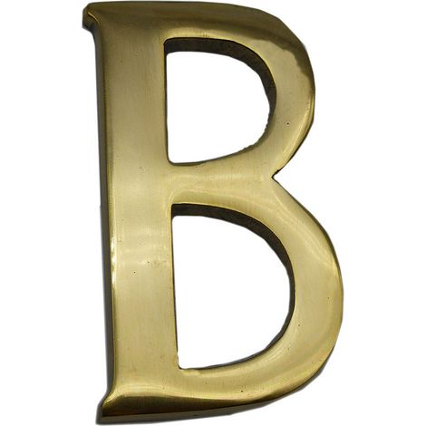 Buchstabe B, poliertes Messing, 10 cm, unsichtbare Fixierung, EDM