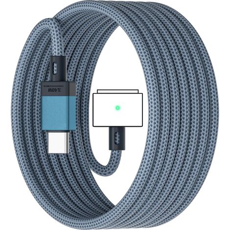 cable USB-C magnético, 3 conectores, 140 W, trenzado, 2 m, para MacBook Pro y Air (1/5)