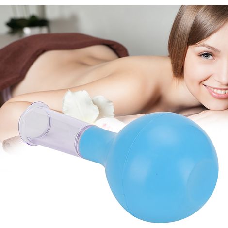 Boule de massage en silicone bleue pour thérapie par ventouses et bien-être corporel (1/5)
