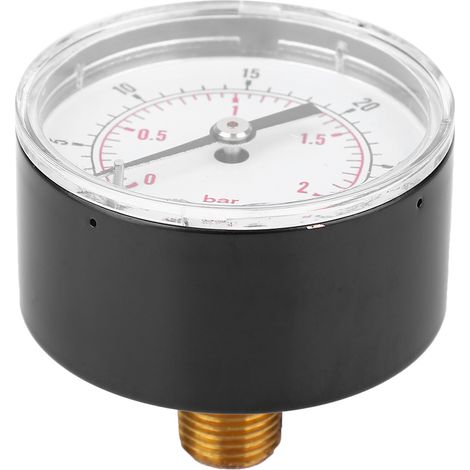 Manometer 50mm Zifferblatt 1/4 BSPT Rückseitiger Anschluss für Luft Wasser Öl Gas (0-30PSI 0-2Bar) (1/5)