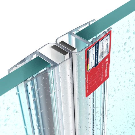 STEIGNER Joints de douche magnétiques SET, 187 cm, vitre 6/7/8mm, joints d'étanchéité aimantés 180 pour portes de douche, UKM02, 2 pièces