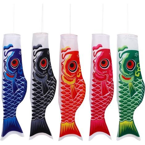 Set mit 5 Satin-Luftärmeln, 70 cm, mehrfarbig, Koinobori, Garten, Party (1/5)