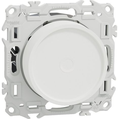 Schneider – Variateur de lumière rotatif 2 ou 3 fils – Installation facile – Compatible espaces confinés – Design blanc craie (1/3)
