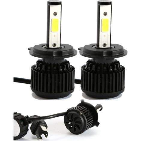 TrAdE Shop Traesio - Kit H4 Lampade A Led Cree Full Led 2600 Lumen 6000k Digitale 12v 24v 24w Auto - (1/4)