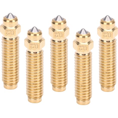 Set mit 5 Bimetalldüsen für den Elegoo Centauri 3D-Drucker, Kohlenstoff, Messing, gehärteter Stahl, 0,2 mm, hoher Durchfluss, schnelles Drucken (1/5)