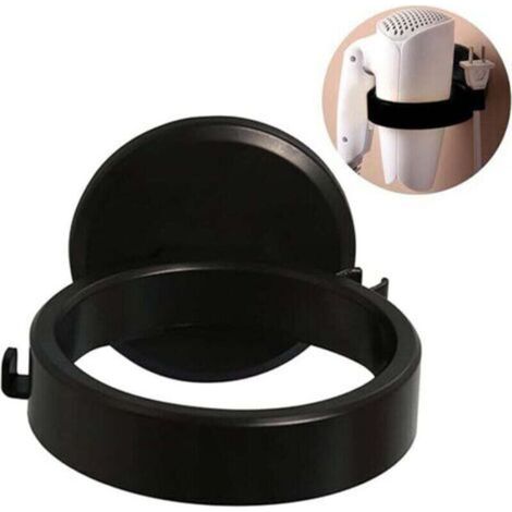 1PCS (Black) Hair Dryer Holder, Hair Dryer Holder, Wall Mounted Hair Dryer Holder, No Drilling Hair Dryer Holder, Self-Adhesive Hair Dryer Holder No Drilling, for Bathroom and Toilet (1/4)