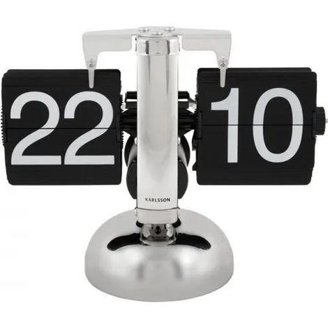 Present Time Small Flip Reloj Plata 21 cm