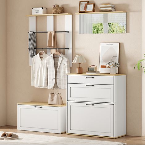 Set mobili ingresso con specchio e scarpiera OKMYHOME (1/5)