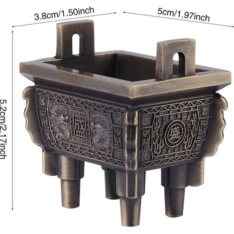 Brûleur d'Encens Miniature en Bronze pour Bâtons - Idéal Maison, Bureau, Décoration Compacte (1/4)