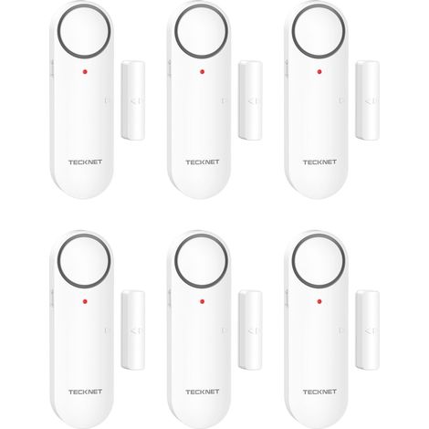 Alarme Porte et Fenêtre, Alarme Maison avec Réglage du Volume sur 3 Niveaux et Alerte LED, Sirène Facile à Installer avec commutateur de Mode pour Garage/Bureau/Appartement/Hôtel (6 Pièces) (1/5)