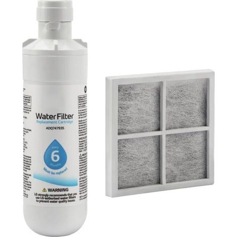 Filtro acqua per frigorifero, filtro acqua e aria per frigorifero, filtro acqua antiodore per frigorifero, ricambio per filtro aria, ricambio per LG LT1000P (1 pz) (1/4)