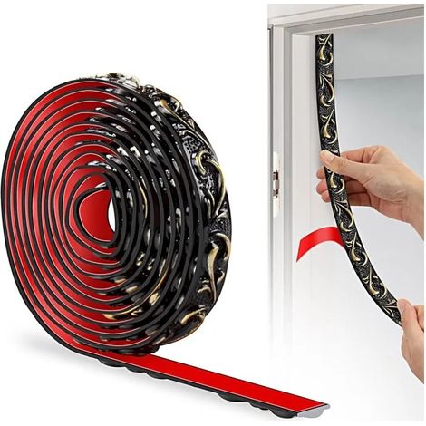 Bande décorative PVC 30×2 cm, bordure 3D adhésive pour murs. Idéale pour linteaux, plinthes, armoires, - Or Noir-300cm×2cm 300cm×2cm (1/5)