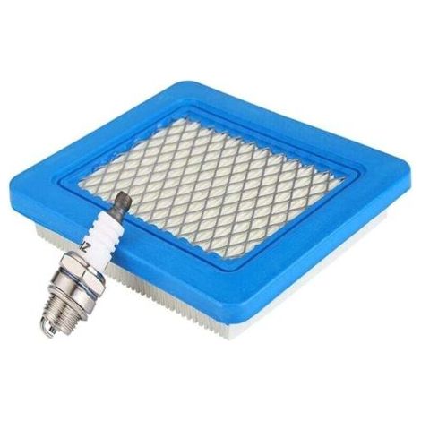 Lawn mower air filter and spark plug for Briggs & Stratton 625, 650, and 675 Series engines 491588, 399959, 491588S, Wolf 2058411, Honda GCV accessories (air filter & L7T spark plug)