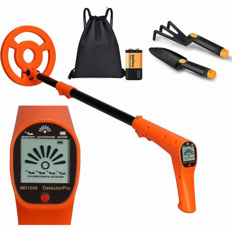 Détecteur de métaux pour enfants MD1009 - Chasse au trésor en extérieur, divertissement, détecteur de jouets de plage - Conception légère, sonde réglable, alarme sonore - Convient aux enfants et aux a