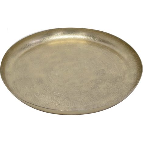 Plateau rond en aluminium doré - Opjet Paris (1/2)